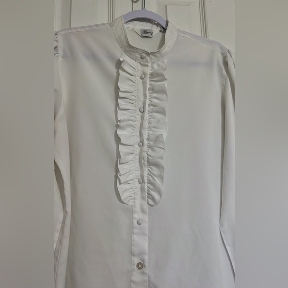 VTG Alicia Polyester Ruffled Blouse Top Ladies Women’s Size 38 - Picture 2 of 8